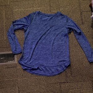 Women's Long Sleeve Crew Neck Tee - Blue